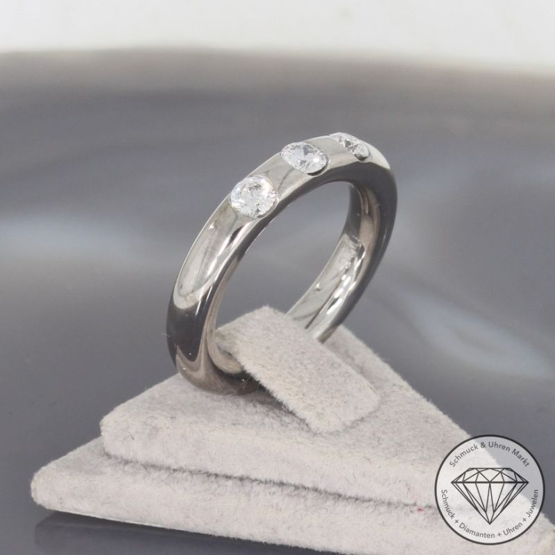 Wert 4490 € Brillant Ring von Wempe No.2950 aus 750er/18 Karat Weiß Gold Größe 55 – 100797