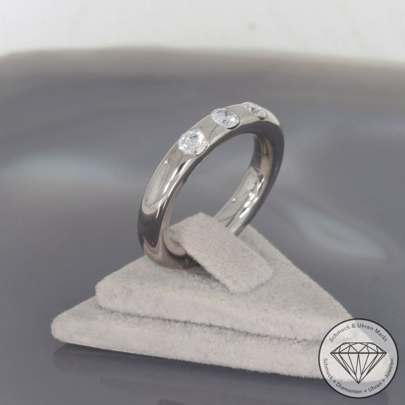 Wert 4490 € Brillant Ring von Wempe No.2950 aus 750er/18 Karat Weiß Gold Größe 55 – 100797