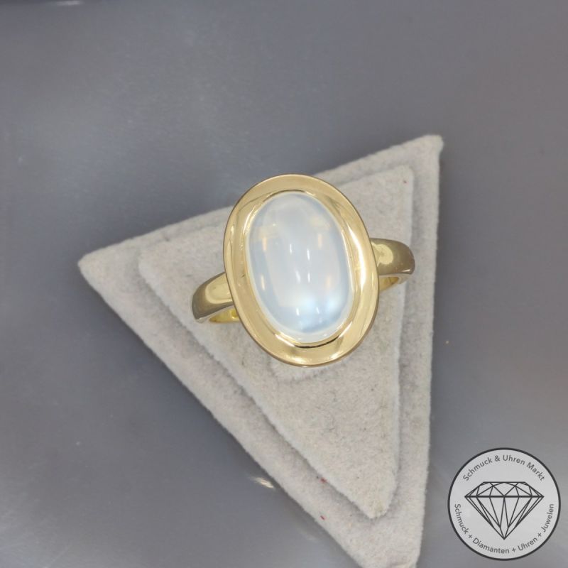 Wert 2290 € Mondstein Ring in 750er 18 K Gelbgold - 100838