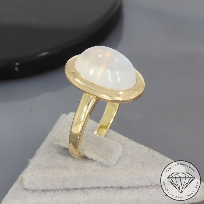 Wert 2290 € Mondstein Ring in 750er 18 K Gelbgold - 100838