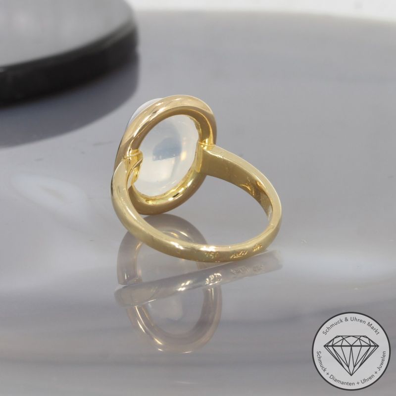 Wert 2290 € Mondstein Ring in 750er 18 K Gelbgold - 100838