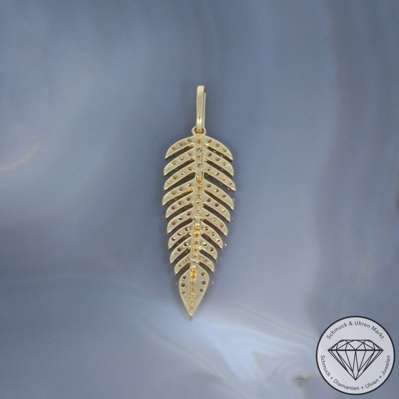 Wert 2750 € Brillant Anhänger in 585er 14 K Gelbgold - H1822