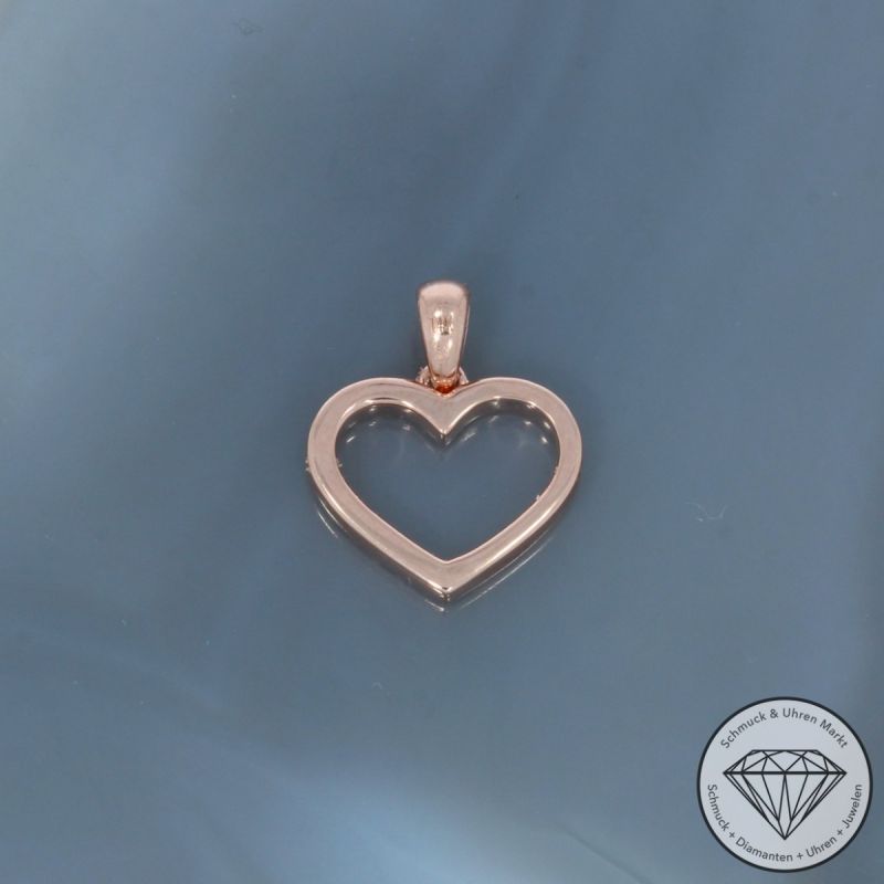 Wert 1050 € Brillant Anhänger Herz (0,10 carat) in 585er 14 K Roségold - H1818