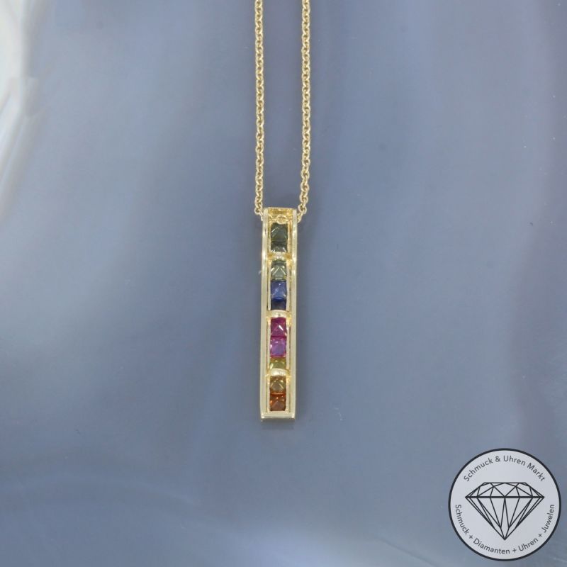 Wert 1350 € Saphir Collier in 585er 14 K Gelbgold - H1824