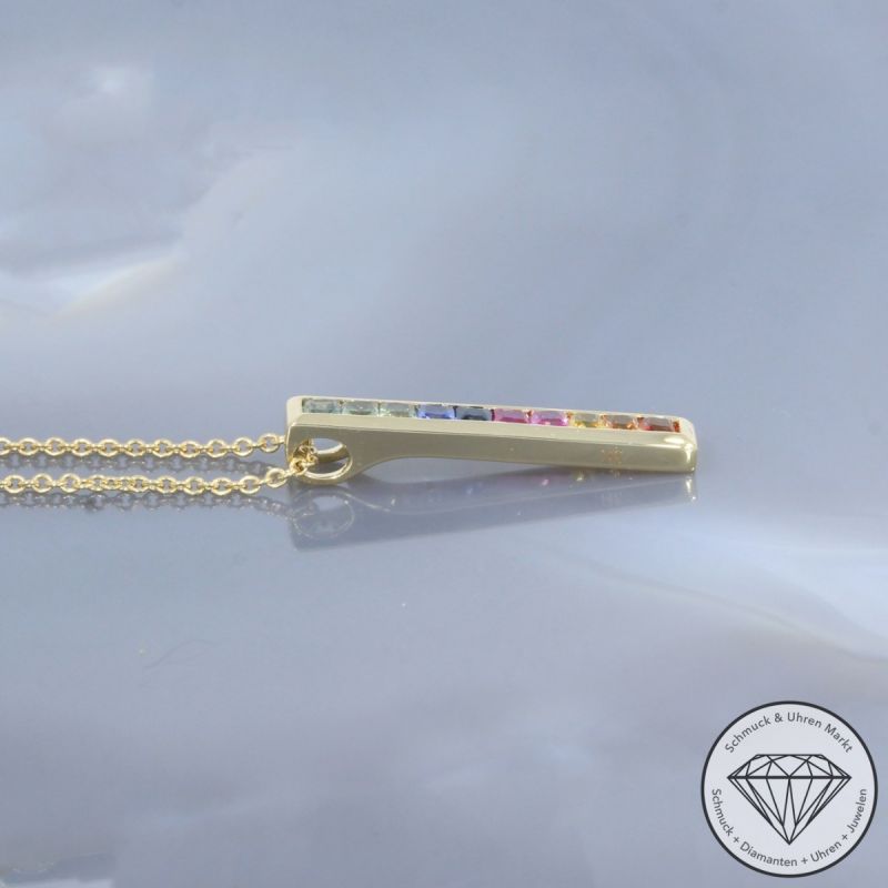Wert 1350 € Saphir Collier in 585er 14 K Gelbgold - H1824
