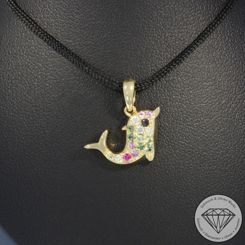 Wert 1290 € Brillant Diamant Saphir Anhänger in 585er 14 K Gelbgold - H1821