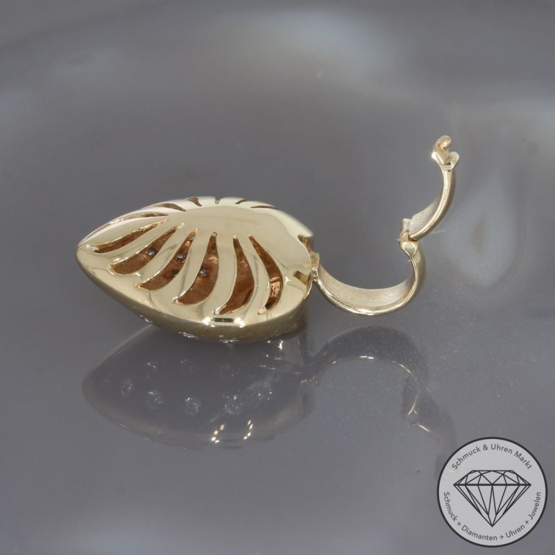 Wert 3590 € Brillant Anhänger Herz (ca. 0,58 carat) in 585er 14 K Gelbgold - 101005