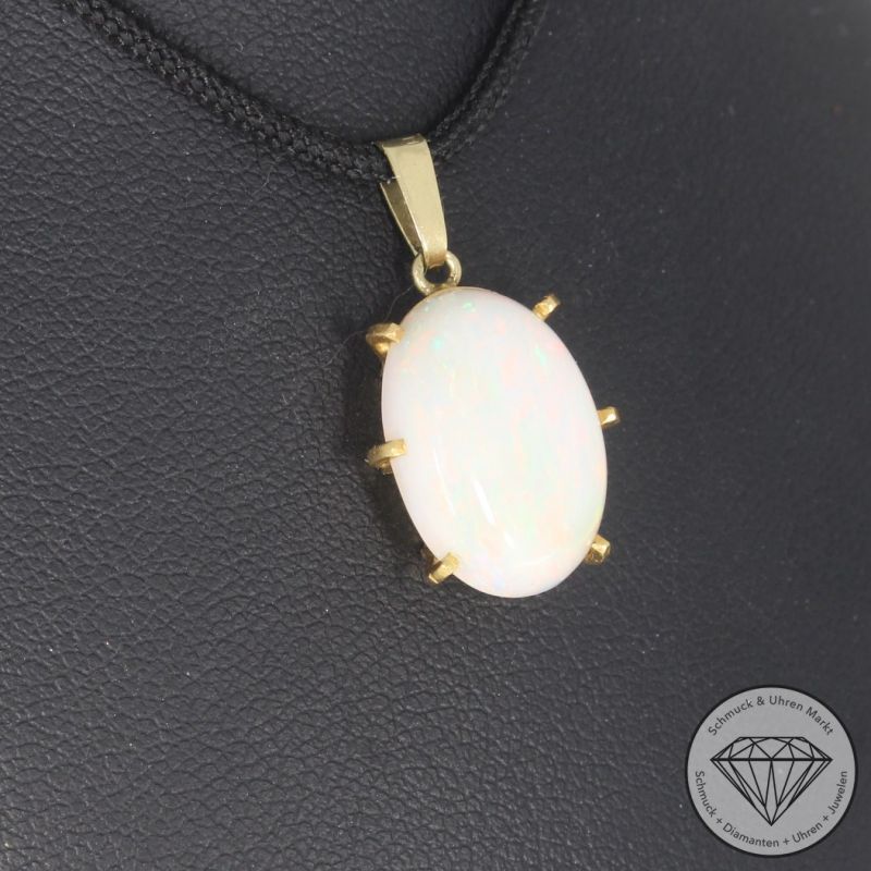 Wert 750 € Opal Anhänger in 585er 14 K Gelbgold - 101018