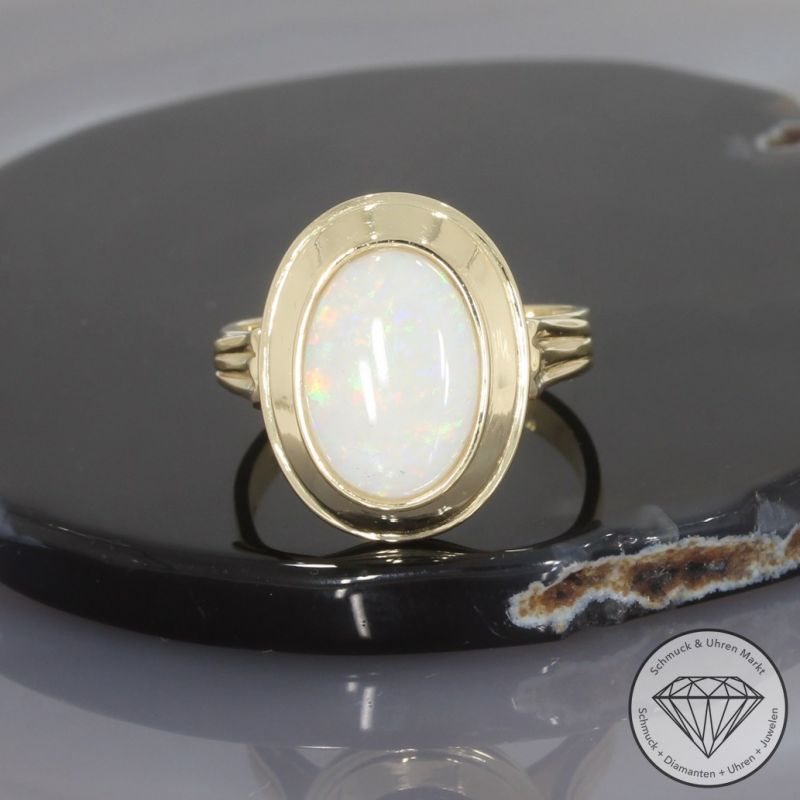 Wert 1990 € Opal Ring in 585er 14 K Gelbgold - 101023