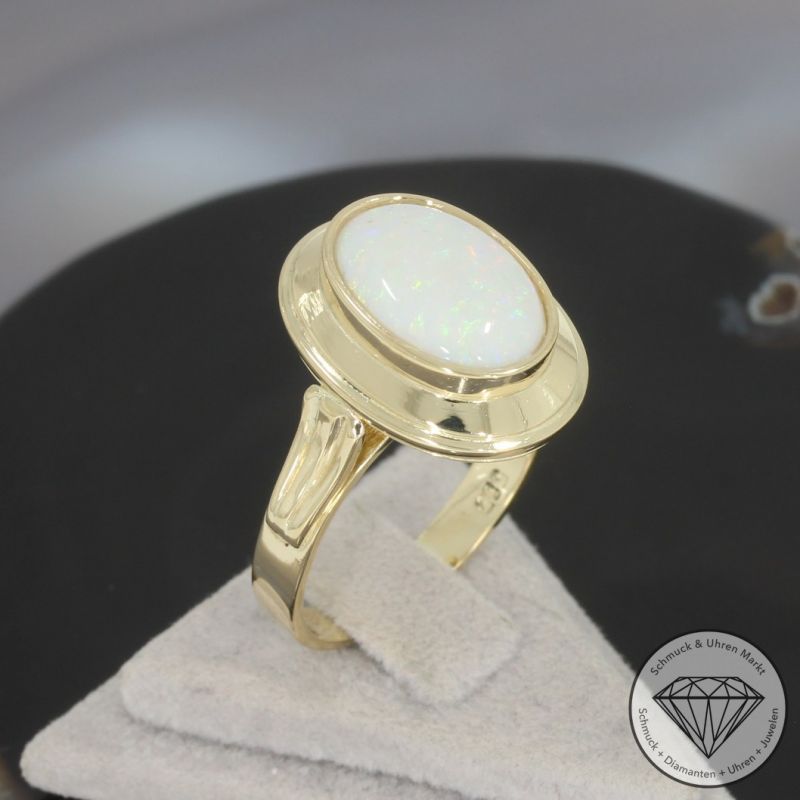 Wert 1990 € Opal Ring in 585er 14 K Gelbgold - 101023