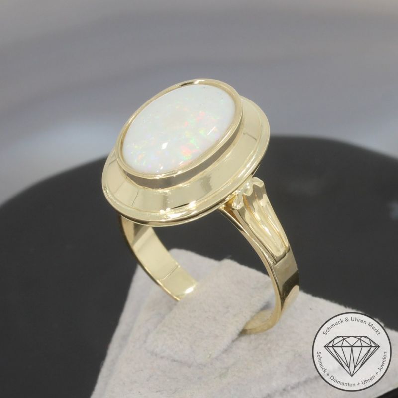 Wert 1990 € Opal Ring in 585er 14 K Gelbgold - 101023