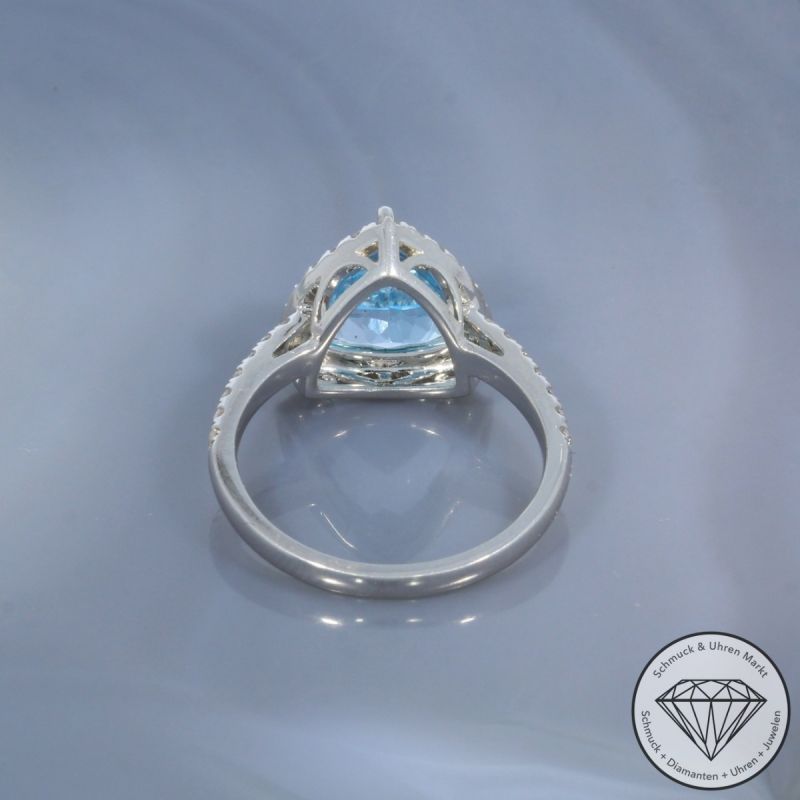 Wert 3090 € Brillant Topas Ring in 585er 14 K Weißgold - 101062