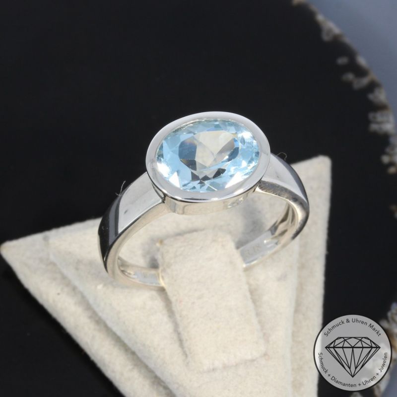 Wert 1550 € Topas Ring in 585er 14 K Weißgold - 101064