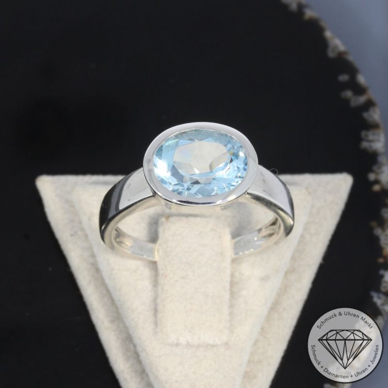Wert 1550 € Topas Ring in 585er 14 K Weißgold - 101064