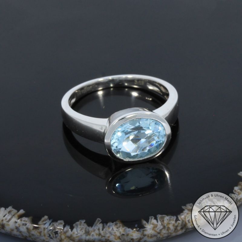 Wert 1550 € Topas Ring in 585er 14 K Weißgold - 101064