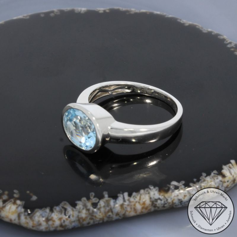 Wert 1550 € Topas Ring in 585er 14 K Weißgold - 101064