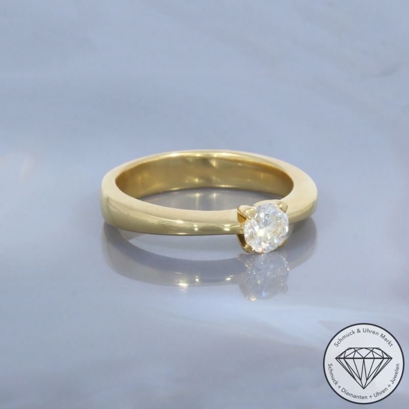 Wert 6900 € Solitär Brillant Ring (ca. 0,75 carat) in 750er 18 K Gelbgold - 101076