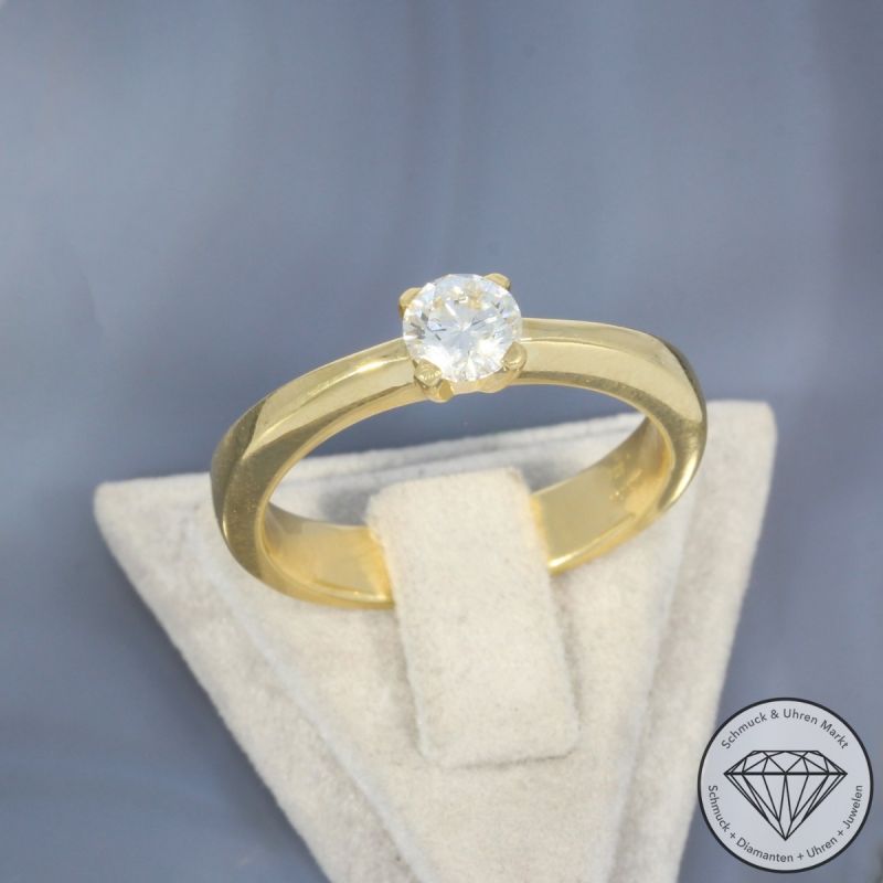 Wert 6900 € Solitär Brillant Ring (ca. 0,75 carat) in 750er 18 K Gelbgold - 101076