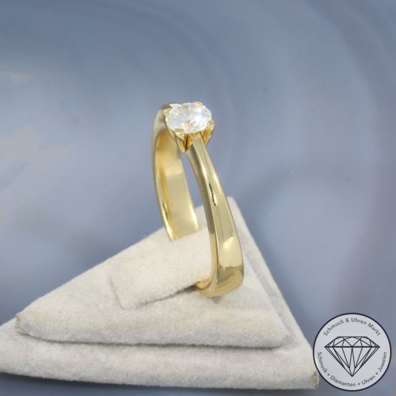Wert 6900 € Solitär Brillant Ring (ca. 0,75 carat) in 750er 18 K Gelbgold - 101076