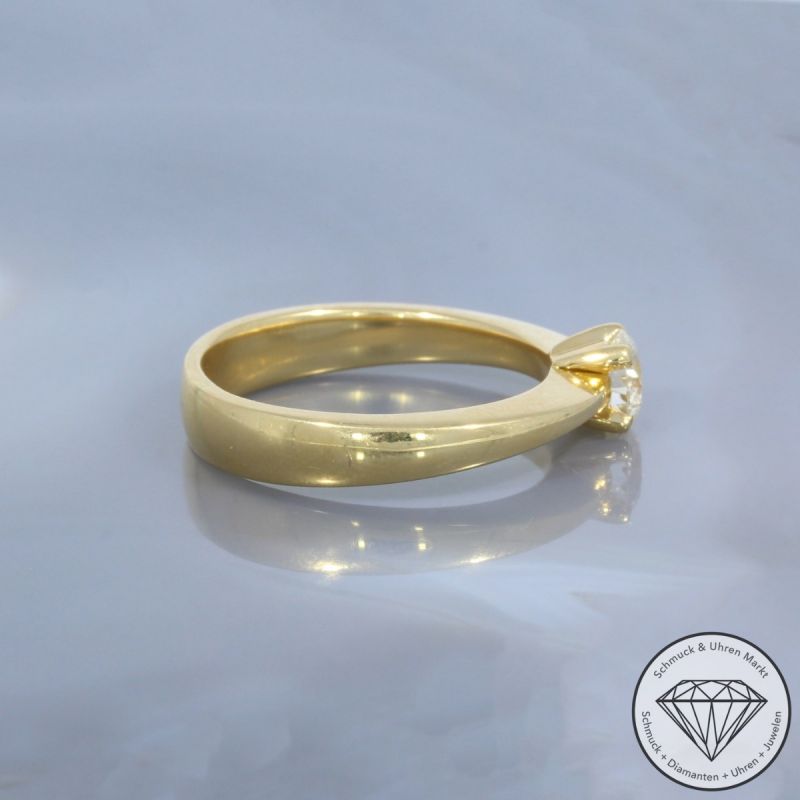 Wert 6900 € Solitär Brillant Ring (ca. 0,75 carat) in 750er 18 K Gelbgold - 101076