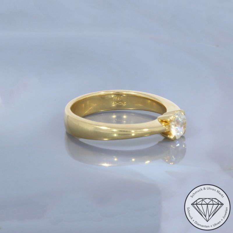 Wert 6900 € Solitär Brillant Ring (ca. 0,75 carat) in 750er 18 K Gelbgold - 101076