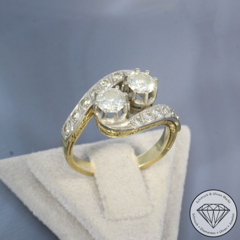 Wert 3990 € Bicolor Brillant Diamant Ring in 585er 14 K Gold - 101122