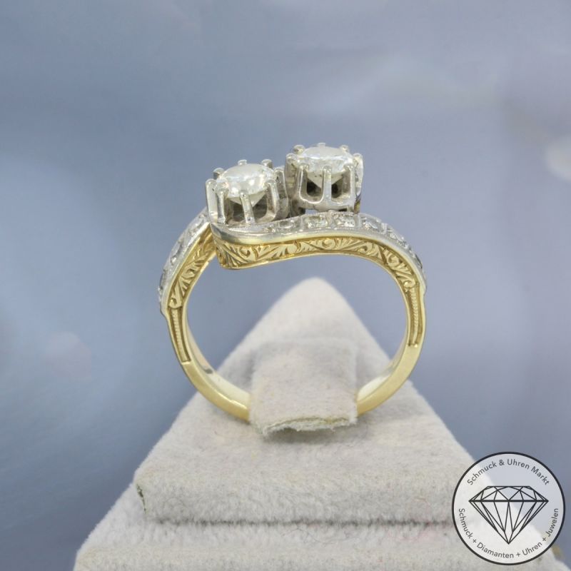 Wert 3990 € Bicolor Brillant Diamant Ring in 585er 14 K Gold - 101122