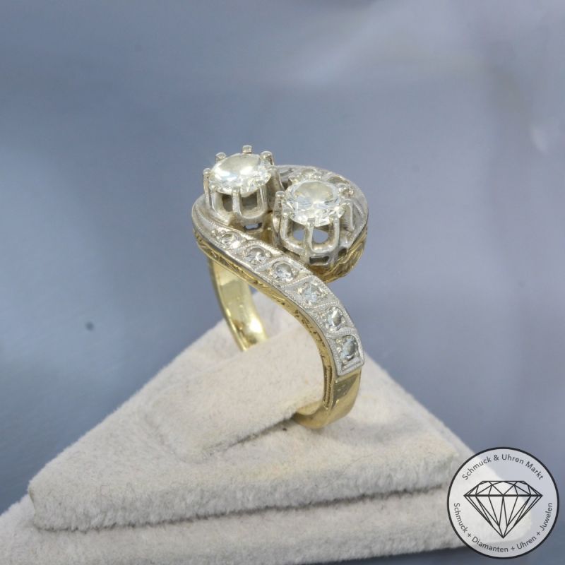 Wert 3990 € Bicolor Brillant Diamant Ring in 585er 14 K Gold - 101122