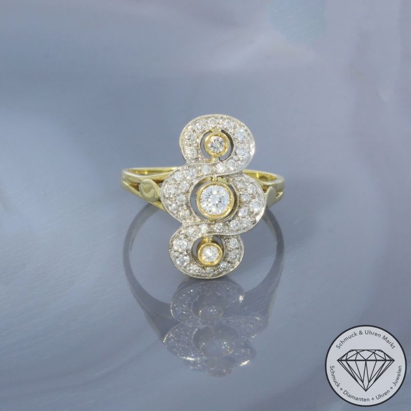 Wert 3990 € Bicolor Brillant Diamant Ring in 585er 14 K Gold - 101122