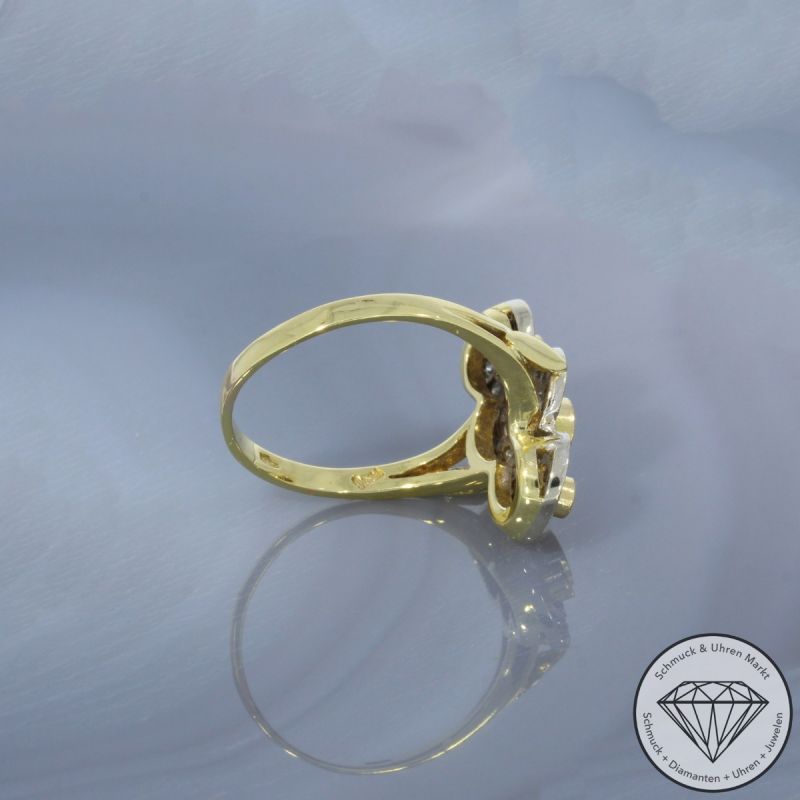 Wert 3990 € Bicolor Brillant Diamant Ring in 585er 14 K Gold - 101122