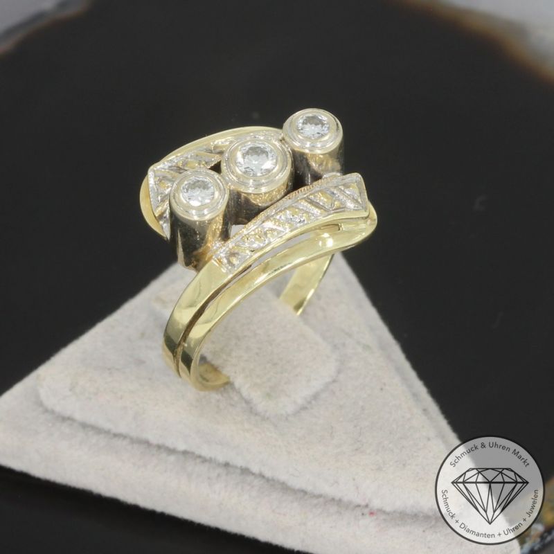 Wert 2150 € Bicolor Brillant Ring (ca. 0,30 carat) in 750er 18 K Gold - 101123