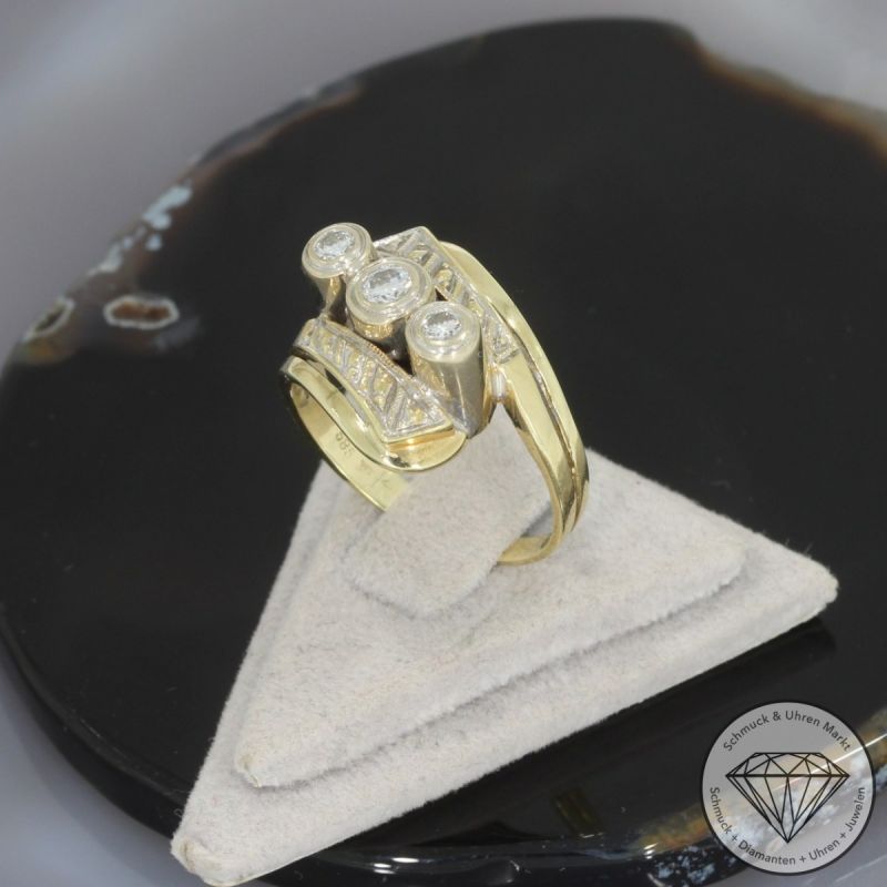 Wert 2150 € Bicolor Brillant Ring (ca. 0,30 carat) in 750er 18 K Gold - 101123