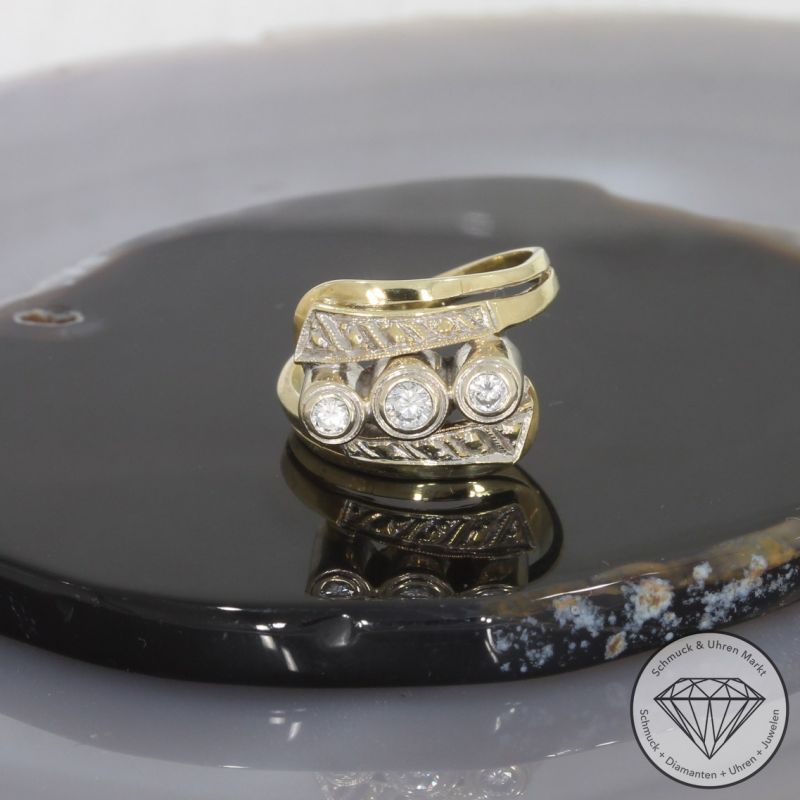 Wert 2150 € Bicolor Brillant Ring (ca. 0,30 carat) in 750er 18 K Gold - 101123