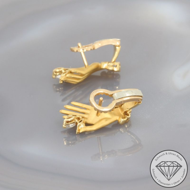 Wert 5400 € Carrera y Carrera Brillant Diamant Saphir Ohrringe in 750er 18K Gelbgold - 101126