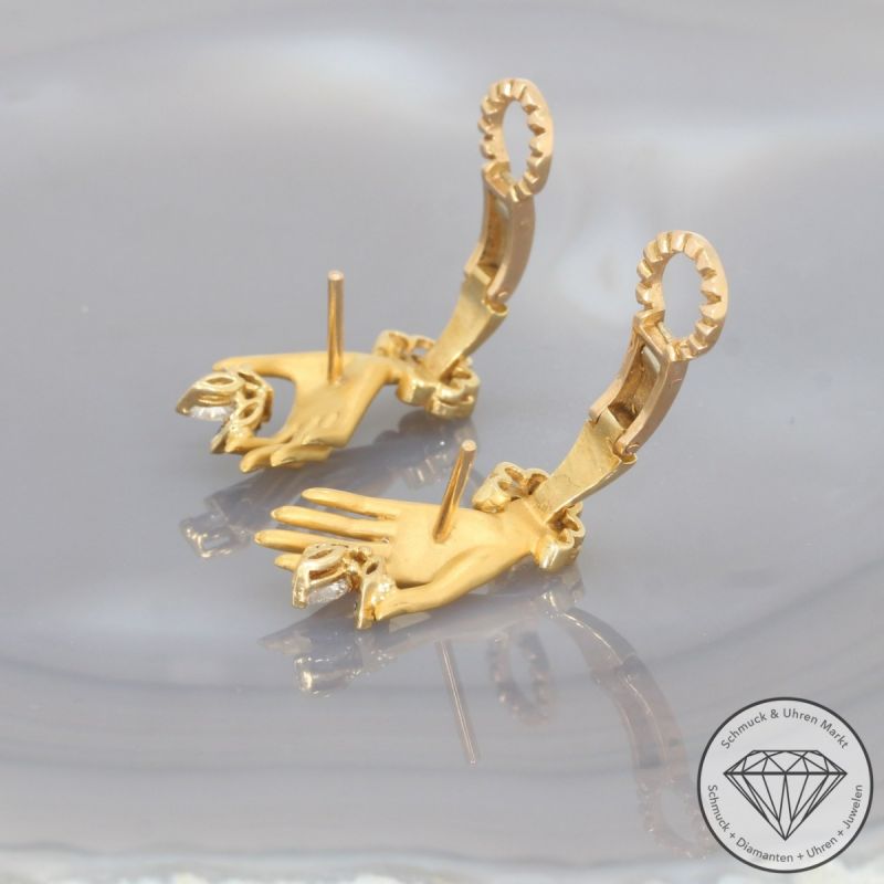 Wert 5400 € Carrera y Carrera Brillant Diamant Saphir Ohrringe in 750er 18K Gelbgold - 101126