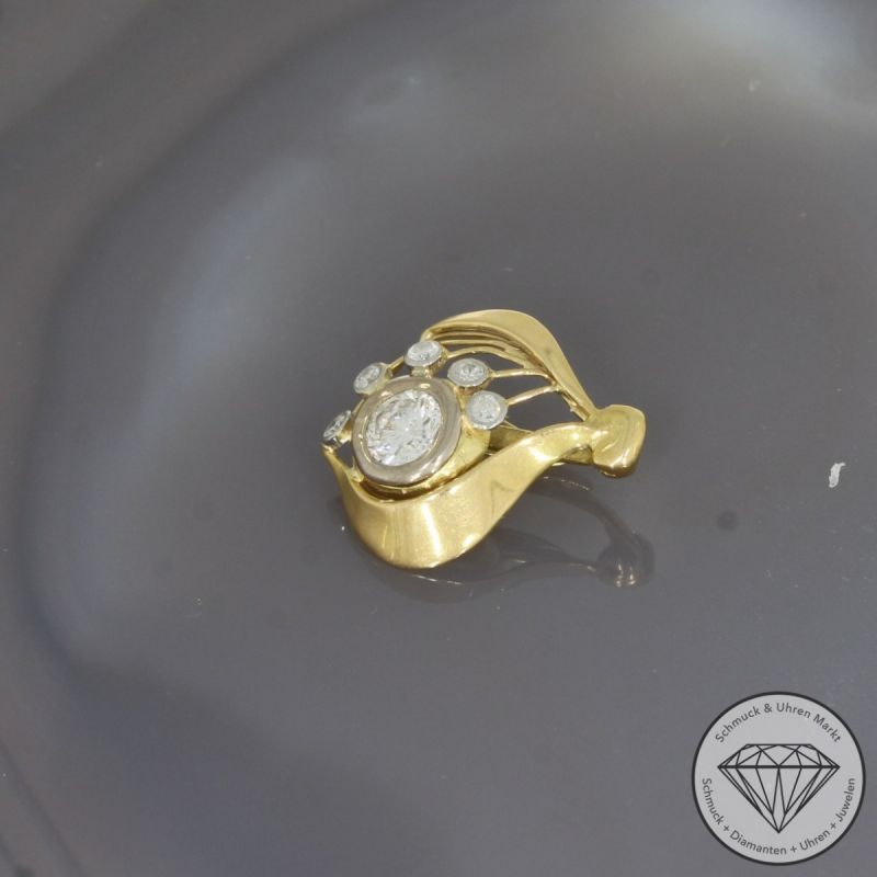 Wert 3950 € Brillant Diamant Anhänger in 750er 18 K Gelbgold - 101134