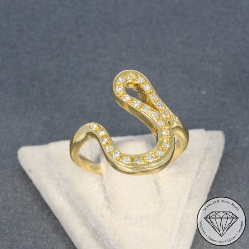 Wert 1390 € Diamant Ring in 750er 18 K Gelbgold - 101140