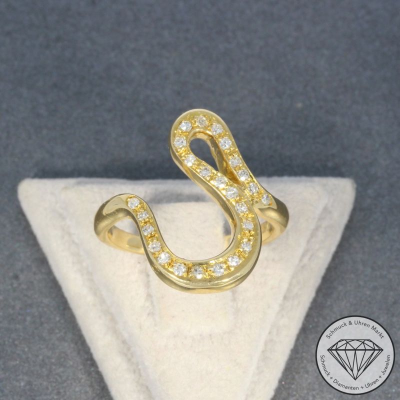 Wert 1390 € Diamant Ring in 750er 18 K Gelbgold - 101140