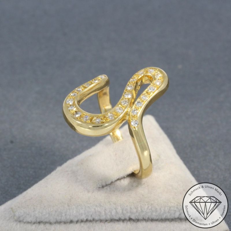 Wert 1390 € Diamant Ring in 750er 18 K Gelbgold - 101140