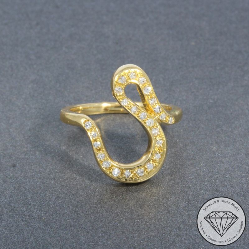 Wert 1390 € Diamant Ring in 750er 18 K Gelbgold - 101140