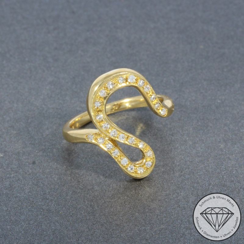 Wert 1390 € Diamant Ring in 750er 18 K Gelbgold - 101140