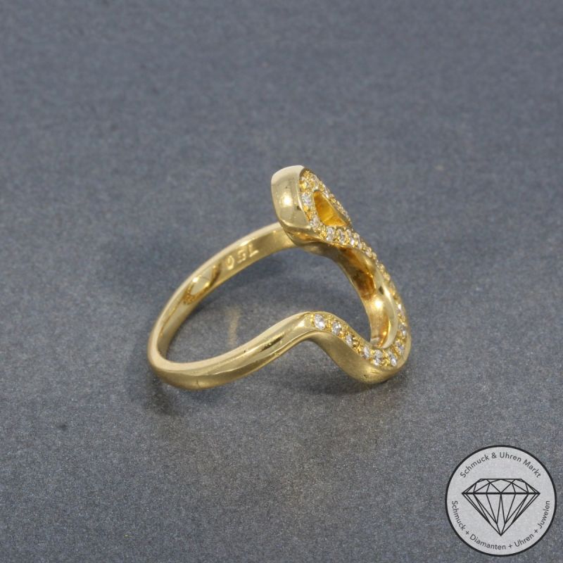 Wert 1390 € Diamant Ring in 750er 18 K Gelbgold - 101140
