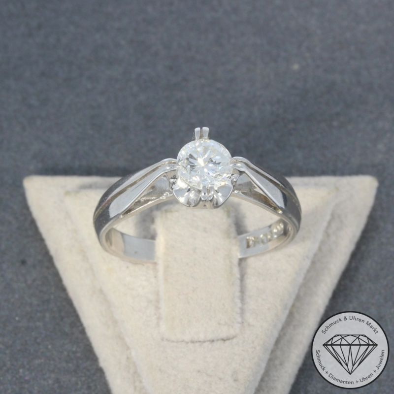 Wert 2590 € Solitär Brillant Ring (ca. 0,50 carat) in 585er 14 K Weißgold - 101141