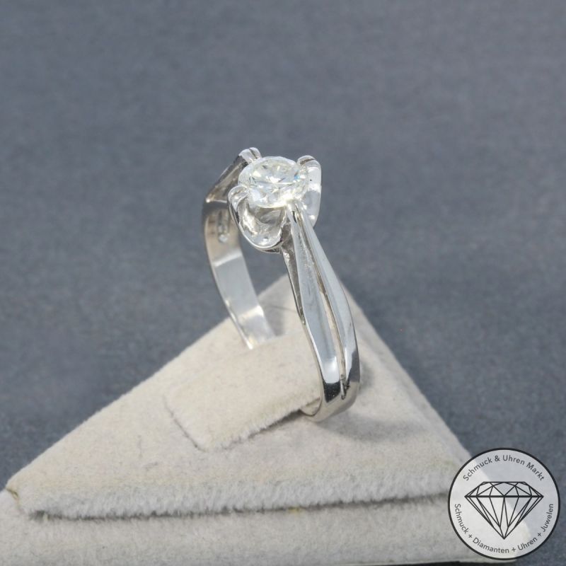 Wert 2590 € Solitär Brillant Ring (ca. 0,50 carat) in 585er 14 K Weißgold - 101141