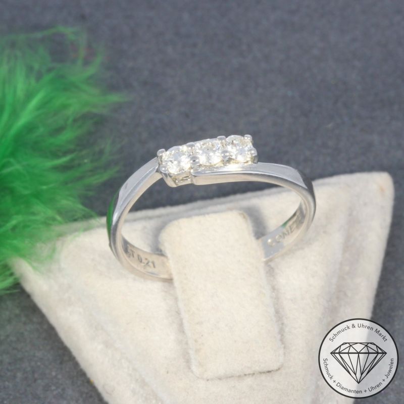 Wert 850 € Comete Brillant Ring (ca. 0,21 carat) in 750er 18 K Weißgold - 101144