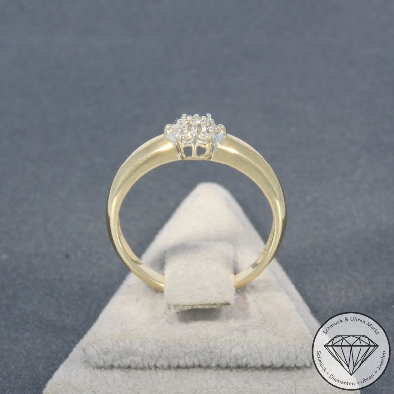 Wert 1050 € Bicolor Brillant Ring (ca. 0,14 carat) in 585er 14 K Gold - 101147