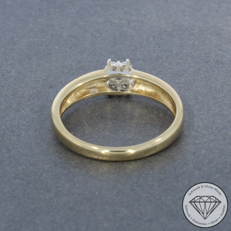 Wert 1050 € Bicolor Brillant Ring (ca. 0,14 carat) in 585er 14 K Gold - 101147