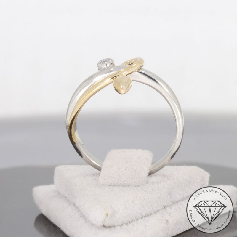Wert 1390 € Bicolor Brillant Ring in 950er Platin & 750er 18 K Gelbgold - 101176