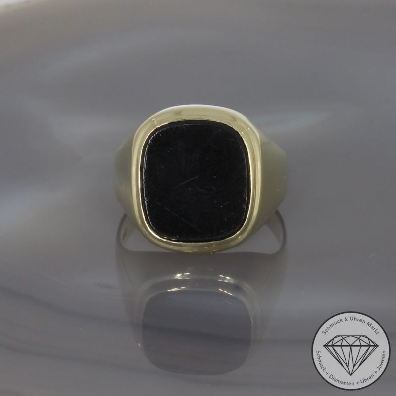 Wert 1890 € Onyx Ring in 585er 14 K Gelbgold - 101185