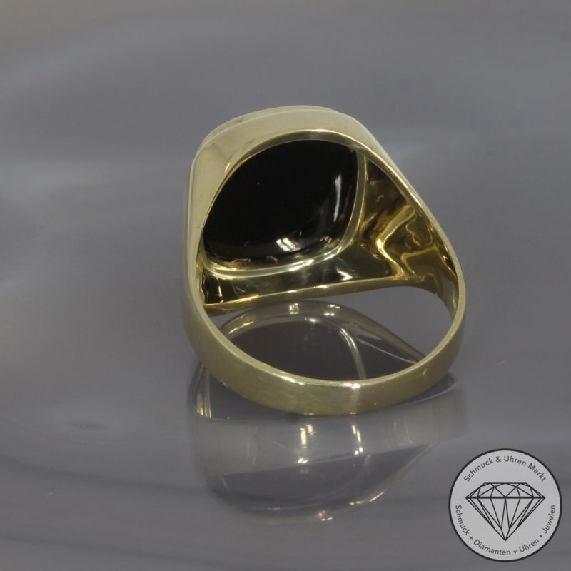Wert 1890 € Onyx Ring in 585er 14 K Gelbgold - 101185